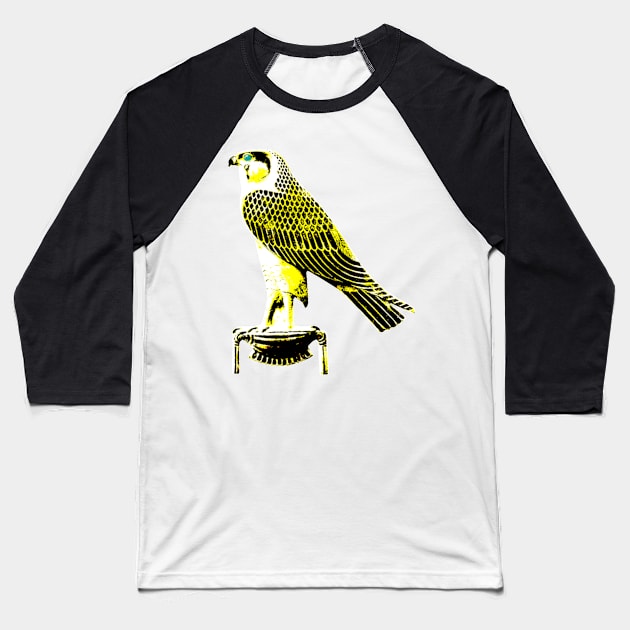 Egyptian God Horus Golden Falcon Baseball T-Shirt by WillowNox7